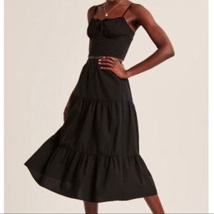Abercrombie & Fitch Black Midi Skirt